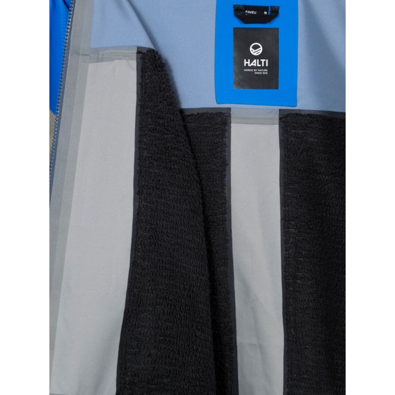 Halti Rizle 3L unisex smučarska jakna – 3-slojni DrymaxX® Nano material, vodoodpornost 25.000 mm, Primaloft® Thermo Fleece paneli in PFC-free obdelava. Tehnično vrhunska jakna za zahtevne smučarje.