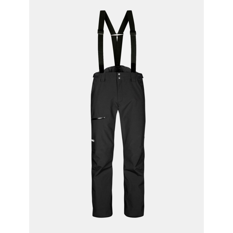 Moške smučarske hlače Halti Carvey M Black – tehnično dovršene hlače z vodoodpornostjo 15.000 mm, Microtherm® Dynamic izolacijo in ojačanimi zaključki. Udobje, toplota in vzdržljivost za vrhunsko smučanje.