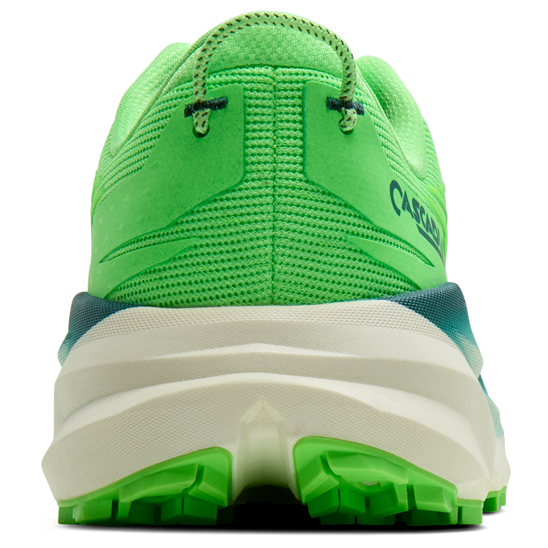BROOKS Cascadia 19 so moške trail superge z DNA LOFT v3 blaženjem, Trail Adapt sistemom in vrhunskim oprijemom TrailTack Green. Stabilnost, zaščita in udobje za zahtevne terene.