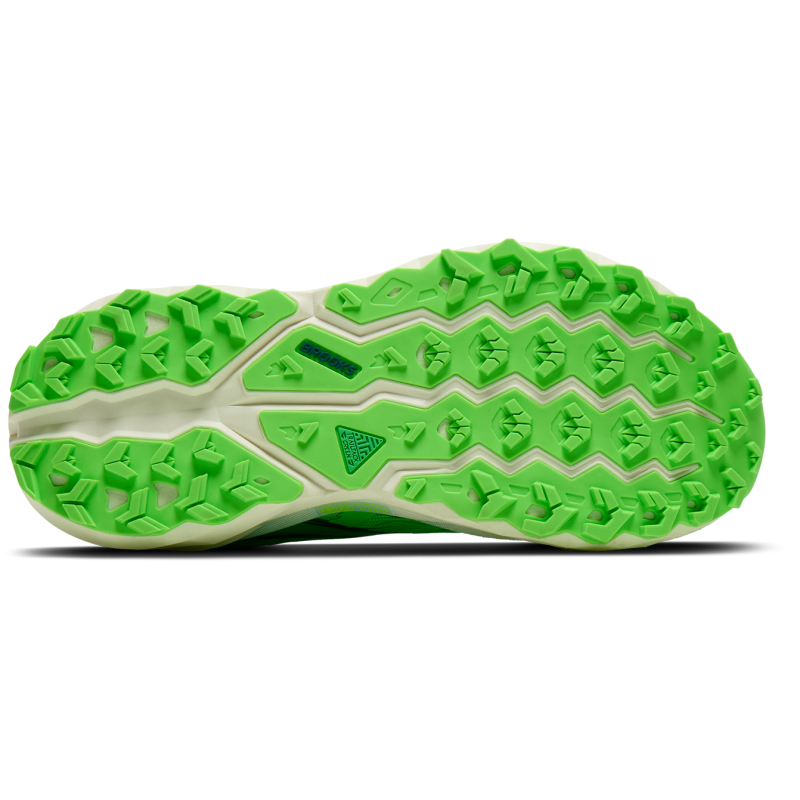 BROOKS Cascadia 19 so moške trail superge z DNA LOFT v3 blaženjem, Trail Adapt sistemom in vrhunskim oprijemom TrailTack Green. Stabilnost, zaščita in udobje za zahtevne terene.