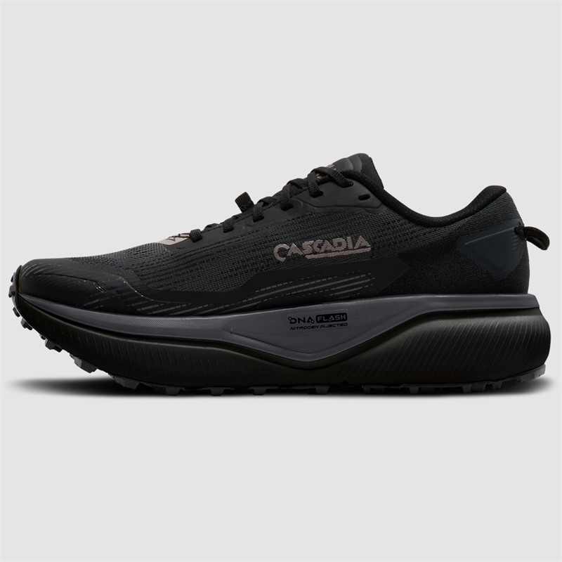 Vodoodporne moške trail superge Brooks Cascadia 20 GTX z blaženjem DNA FLASH v2, tehnologijo TrailAdapt in podplatom Vibram Megagrip za tehnične poti ter mokre razmere.