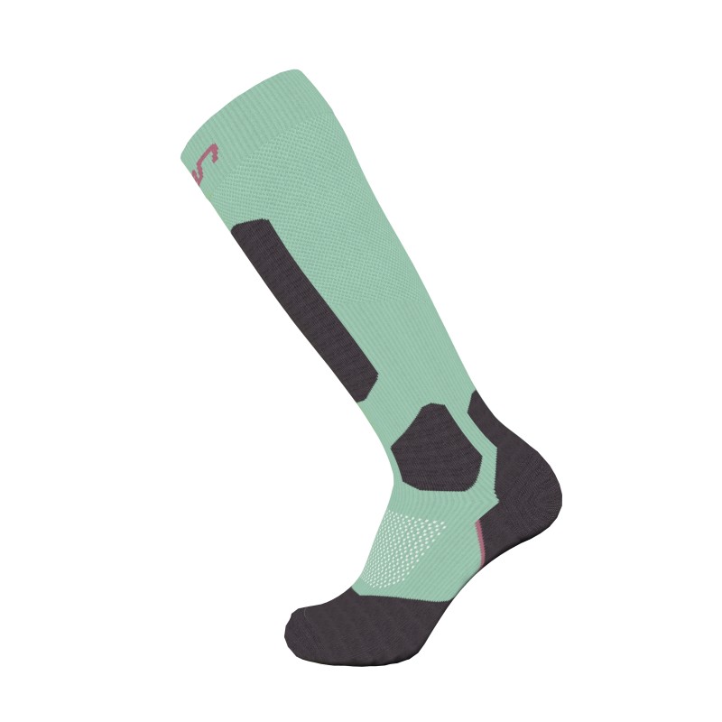 ELAN ALL MOUNTAIN COMFORT ski socks, mint, in a pack of 2 pairs. Warm and comfortable socks designed for a pleasant and warm skiing experience in all conditions. Ideal for hiking and skiing.