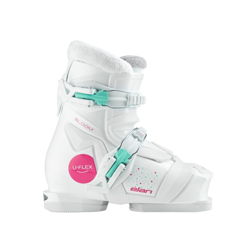 Odkrijte otroške smučarske čevlje Elan Bloom 2 – lahke, udobne in z inovativno U-Flex tehnologijo za hitrejše učenje smučanja. Nastavljiva velikost in popolno prileganje. Na voljo v AS Sport Outlet!