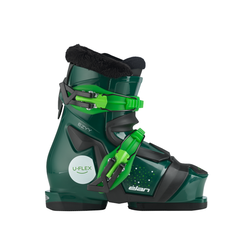 Otroški smučarski čevlji Elan Ezyy 2 z inovativno U-Flex tehnologijo omogočajo lažje učenje smučanja. Nastavljiva velikost, izjemno udobje in toplota. Odkrijte jih v AS Sport Outlet!
