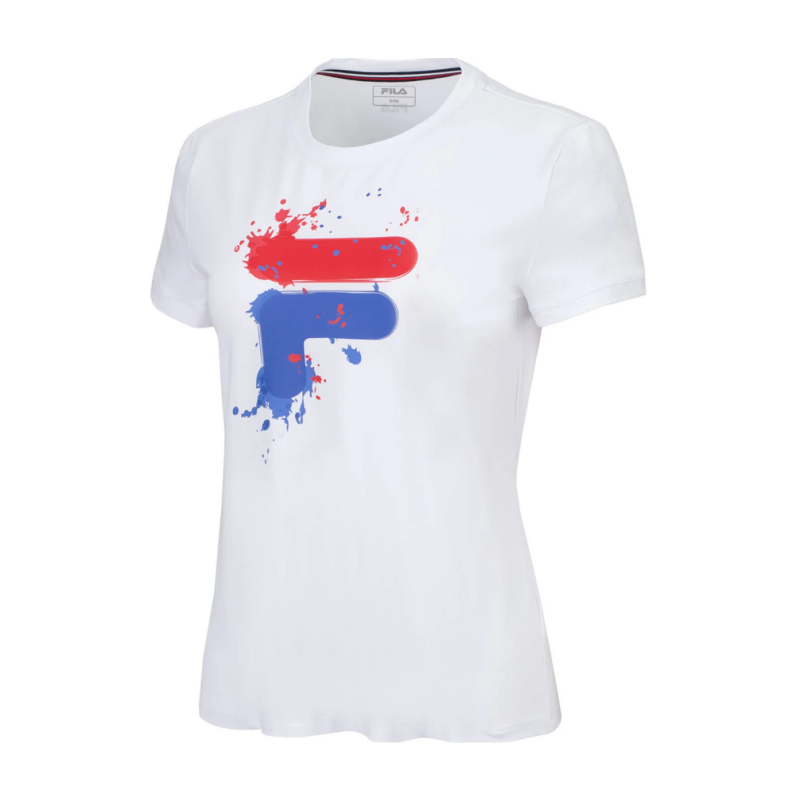 FILA Emelie kratka ženska majica bela – udobna majica za prosti čas s kratkimi rokavi in športno-elegantnim videzom.