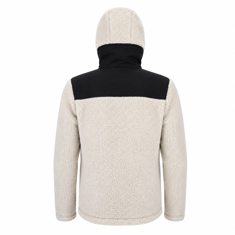 Ženska svetlo rjava flis jopica s kapuco ELAN iz toplega Sherpa flisa