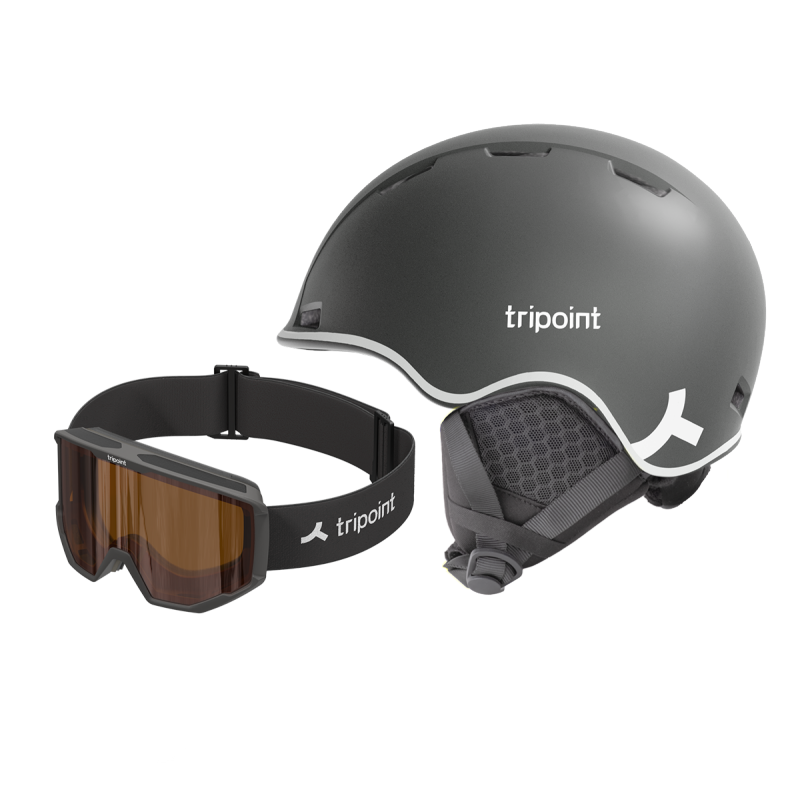 Otroški smučarski komplet TRIPOINT: lahka čelada z EN1077 certifikatom in očala z UV400 zaščito za varno in udobno smučanje otrok. Popolna zaščita na snegu – AS Sport Outlet.