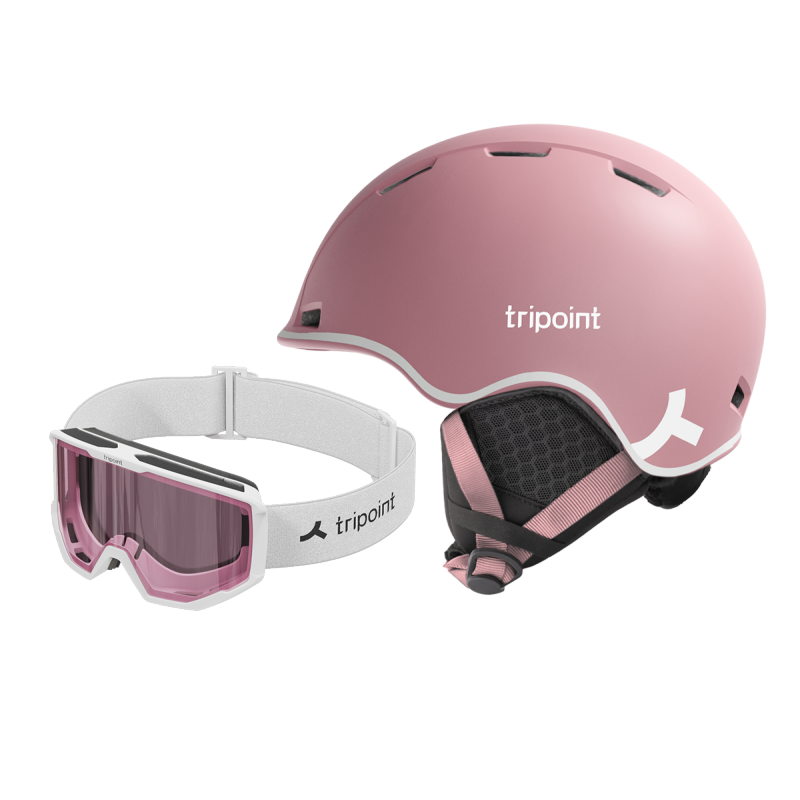 Otroški smučarski komplet TRIPOINT: lahka čelada z EN1077 certifikatom in očala z UV400 zaščito za varno in udobno smučanje otrok. Popolna zaščita na snegu – AS Sport Outlet.
