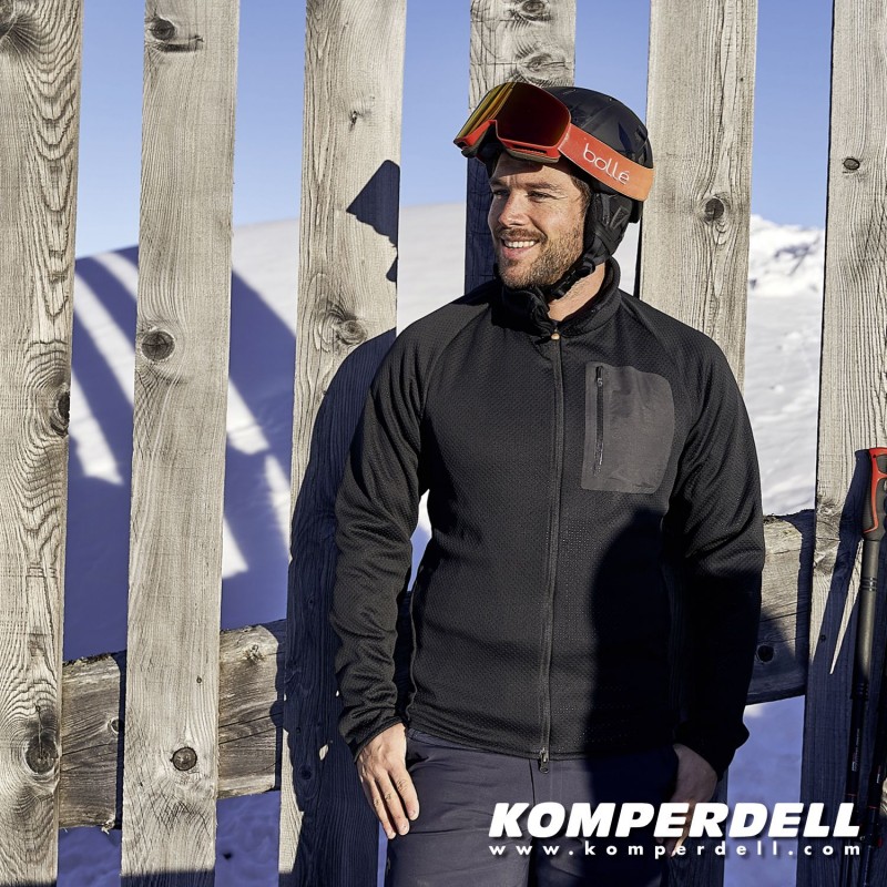 Odkrij popolno kombinacijo toplote, udobja in varnosti z moškim midlayerjem KOMPERDELL Full Zip. Z vgrajenim CrossFlex ščitnikom za hrbet, 4-smerno raztegljivim flisom in popolnim prileganjem je idealen za smučanje, bordanje in vse zimske aktivnosti. 