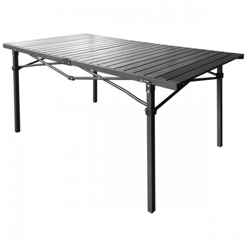 The KUMA Big Bear table is a lightweight and foldable aluminum table, ideal for camping and outdoor activities. It easily folds into a compact size, allowing for convenient transport and enough space for all your needs.