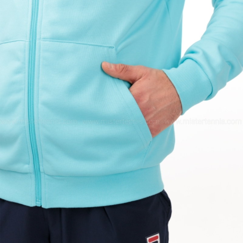 Unisex hoodie FILA ROBIN is dark blue, has a zipper, and a smaller logo on the left side. This versatile hoodie is made from a combination of cotton and polyester and is extremely comfortable and pleasant to the touch.