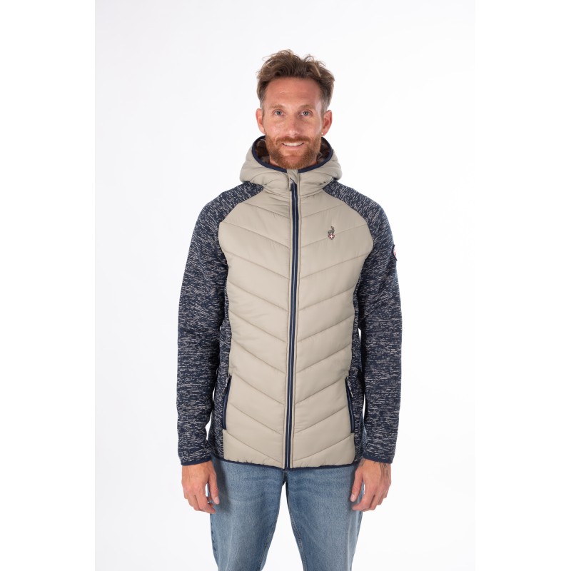 Topla moška hibridna jakna AULP Vikam z urbano zasnovo in kapuco. Idealna za smučanje, pohodništvo in vsakodnevno nošenje. AS Sport Outlet.