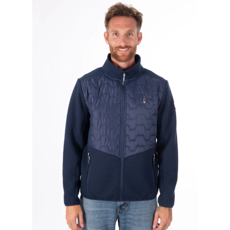 Odkrij moško hibridno jopico AULP CHAUN NAVY – izjemno lahko, elastično in vodoodbojno jopico, popolno za pohodništvo in mestne dni. Mehka French terry tkanina, sodoben kroj in priročni žepi na zadrgo. Udobje in zaščita v enem kosu! 