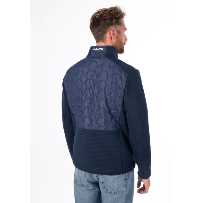 Odkrij moško hibridno jopico AULP CHAUN NAVY – izjemno lahko, elastično in vodoodbojno jopico, popolno za pohodništvo in mestne dni. Mehka French terry tkanina, sodoben kroj in priročni žepi na zadrgo. Udobje in zaščita v enem kosu! 