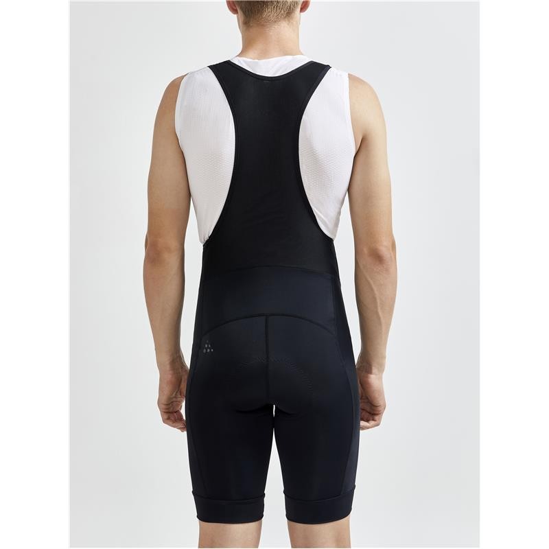 Men's short cycling shorts with suspenders CRAFT CORE ENDUR BIB are elastic, soft, and ergonomic cycling shorts with suspenders. Made from durable, technical fabric.