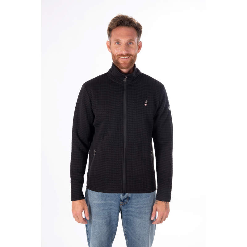 Moški midlayer AULP CRUIZ BLACK zagotavlja popolno toploto, izjemno svobodo gibanja in zračno jacquard pletivo. Odličen kot srednji sloj za smučanje ali outdoor aktivnosti. Odkrij udobje in performance v AS Sport Outlet.