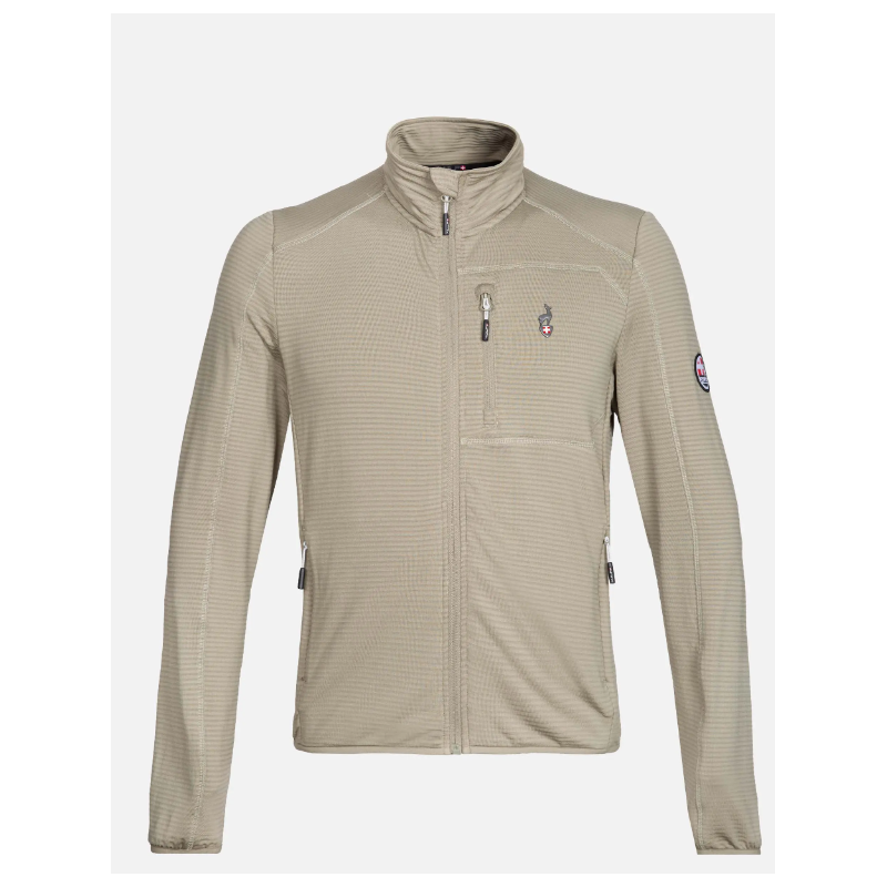 Lahek moški midlayer AULP Tobey Light v kaki barvi nudi toploto, zračnost in udobje za pohodništvo, šport in prosti čas. Odlična izbira za vse sezone.