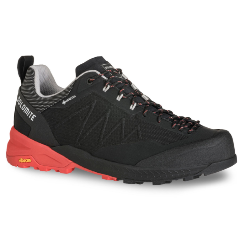 Lahki moški pohodni čevlji DOLOMITE Crodarossa Tech GTX z GORE-TEX membrano in Vibram® Megagrip podplatom. Popolni za hiking, approach ture in tehničen teren – AS Sport Outlet.
