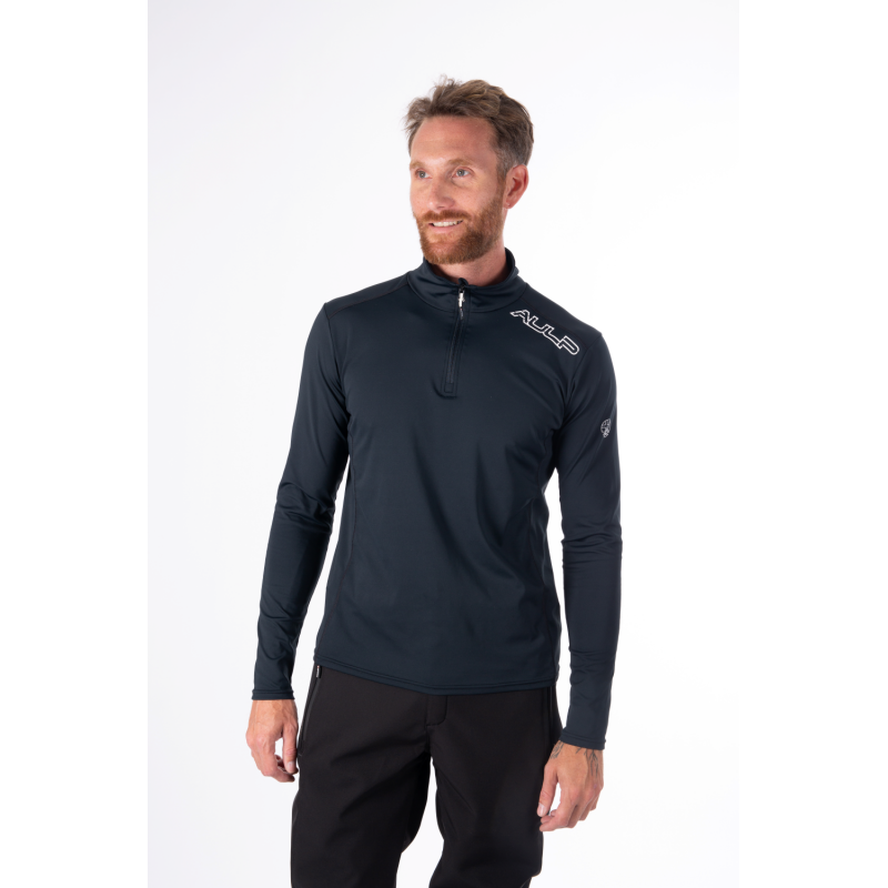 AULP COREY BLACK moški tehnični puli – izjemna toplota, elastičnost in udobje za smučanje in outdoor aktivnosti. Naroči zdaj v AS Sport Outlet!