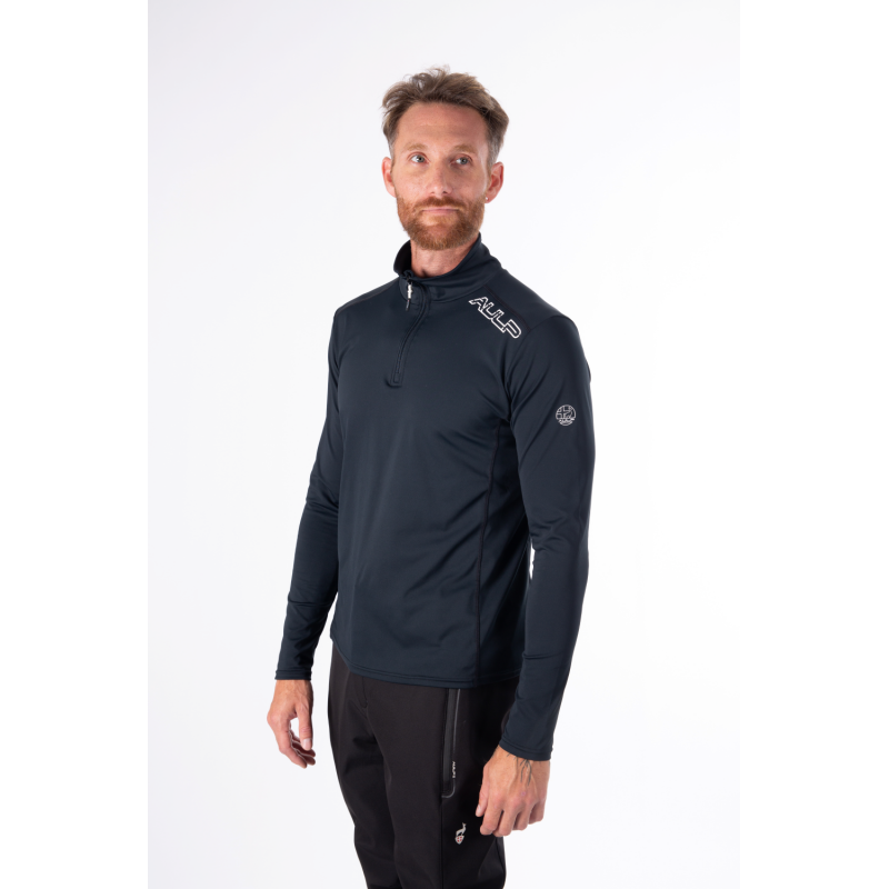 AULP COREY BLACK moški tehnični puli – izjemna toplota, elastičnost in udobje za smučanje in outdoor aktivnosti. Naroči zdaj v AS Sport Outlet!