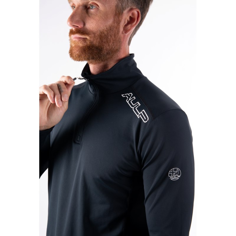 AULP COREY BLACK moški tehnični puli – izjemna toplota, elastičnost in udobje za smučanje in outdoor aktivnosti. Naroči zdaj v AS Sport Outlet!