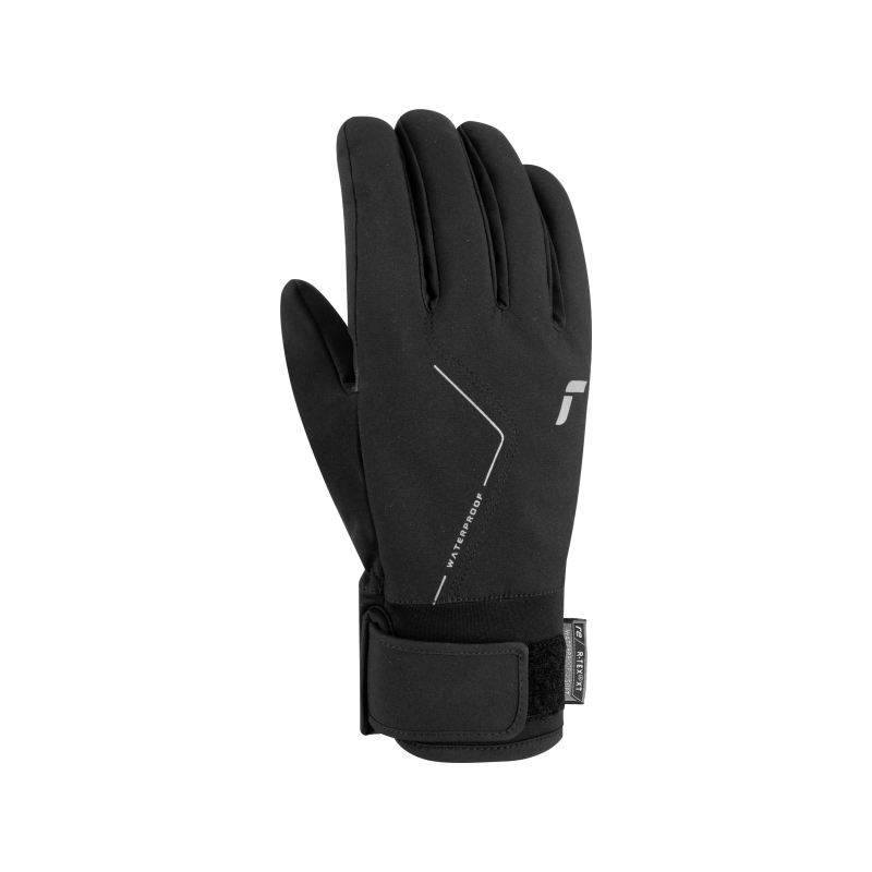 Waterproof softshell gloves with a snug cuff, reinforced palm, and hook and loop fastener for adjustable fit. Now also featuring a special insert on the index finger that allows for the use of mobile devices.