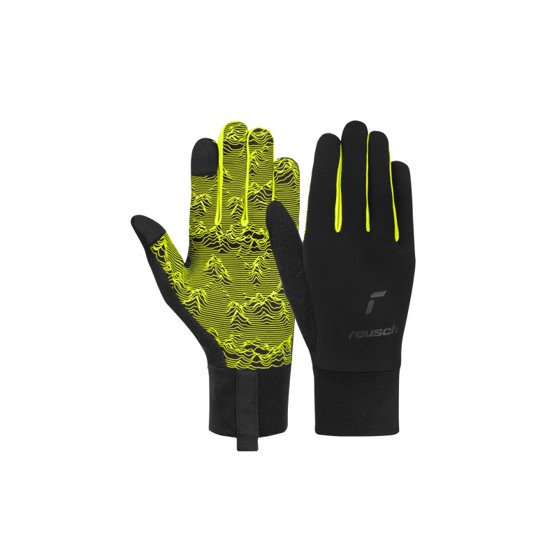 Tightly fitting gloves made from extra breathable fleece with excellent moisture wicking, a palm with silicone printing for the best grip, and a special application on the tips of the thumb and index finger that allows the use of mobile devices.