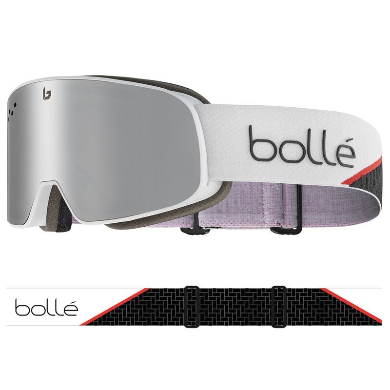 Smučarska očala BOLLE NEVADA RACE WHITE MATTE BLACK CHROME