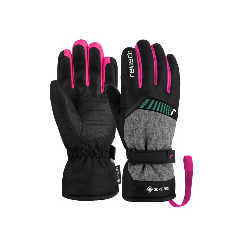 Reusch classic, colorful, and warm youth ski gloves feature a high-quality Gore-Tex membrane.
