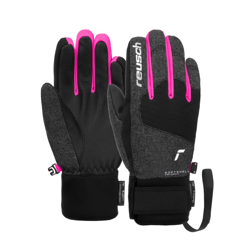 Children's Ski Gloves REUSCH SIMON R-TEX® XT JR. BK MEL/BK/PINK