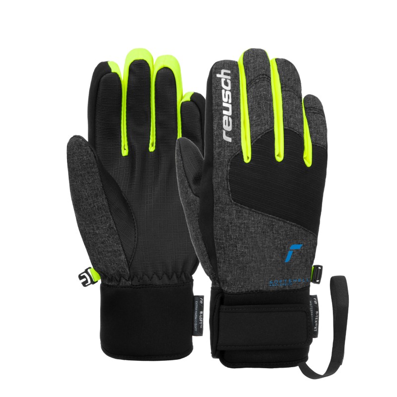 The Reusch Simon R-Tex® XT Jr. children's ski gloves in a vibrant design are extremely warm, waterproof, and breathable. The soft softshell upper makes the gloves comfortable and lightweight.