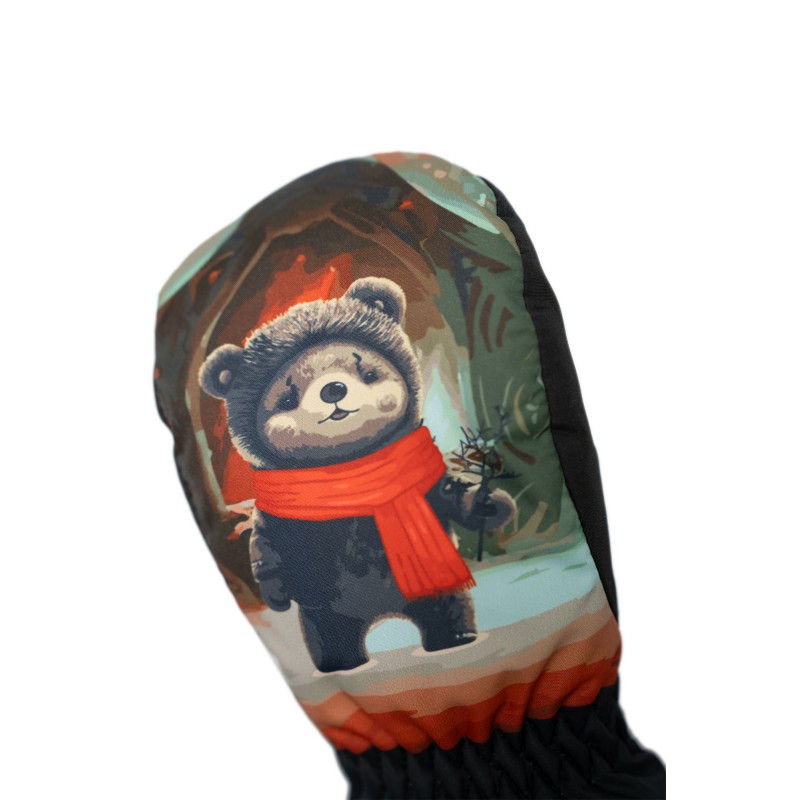 Prikupne otroške smučarske rokavice Reusch Scottie Mitten z medvedom. Tople, vodoodbojne in udobne palčnike za brezskrbno igro na snegu. AS Sport Outlet.