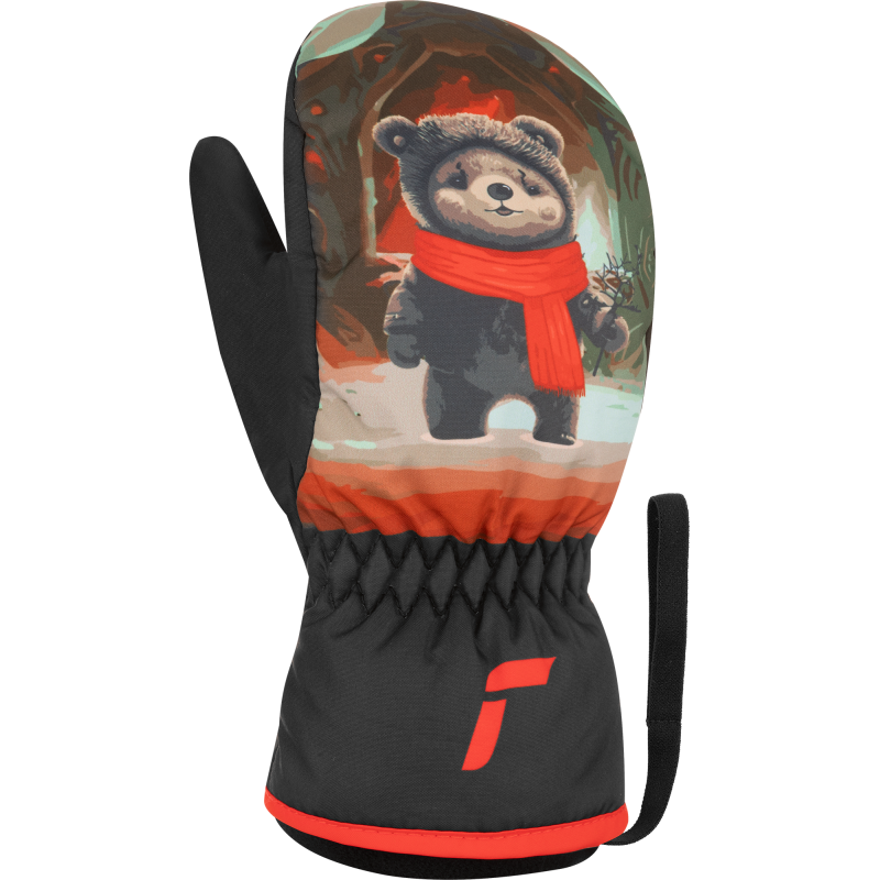 Prikupne otroške smučarske rokavice Reusch Scottie Mitten z medvedom. Tople, vodoodbojne in udobne palčnike za brezskrbno igro na snegu. AS Sport Outlet.