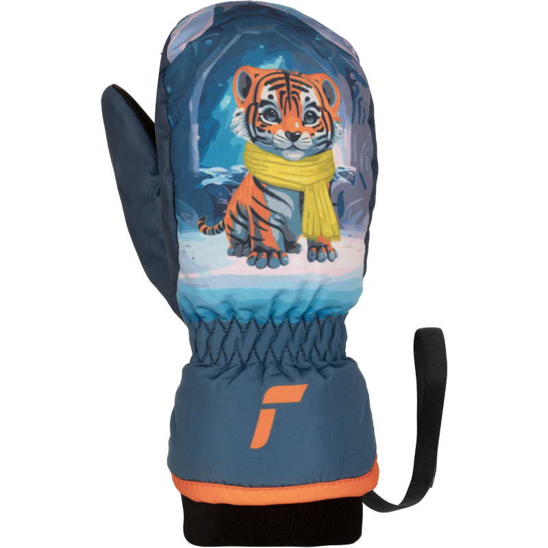 Prikupne otroške smučarske rokavice Reusch Scottie Mitten s tigrom. Tople, vodoodbojne in udobne palčnike za brezskrbno igro na snegu. AS Sport Outlet.