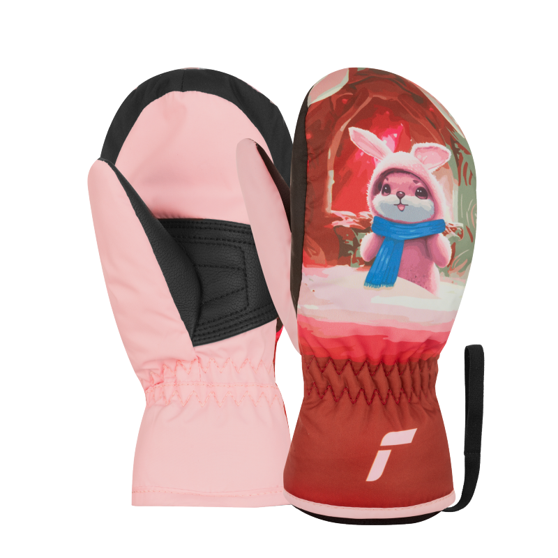 Prikupne otroške smučarske rokavice Reusch Scottie Mitten z zajčkom. Tople, vodoodbojne in udobne palčnike za brezskrbno igro na snegu. AS Sport Outlet.