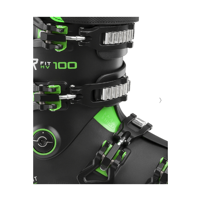 The ROXA RFIT PRO 100 men's ski boots are designed for athletic skiers at the All Mountain level who seek comfort and control in a boot that will comfortably fit a wide range of foot shapes.