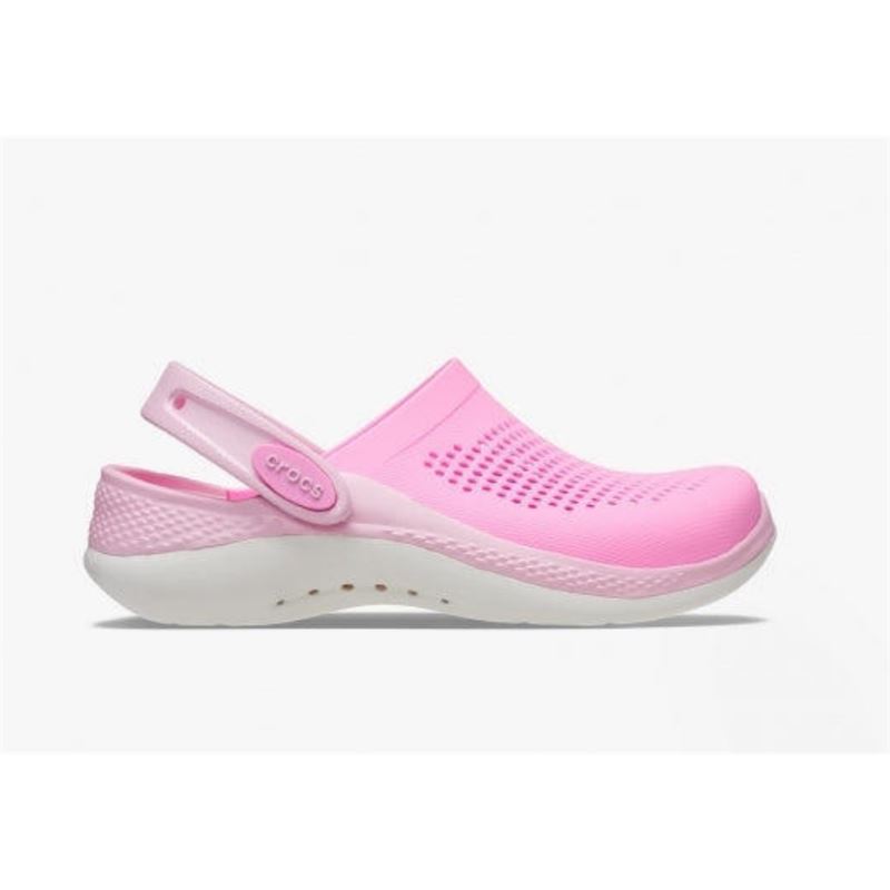 Otroški Crocs LiteRide 360 Clog 207021 so prikazani kot izjemno udobna in sodobna obutev, zasnovana za aktivne otroke. Model izstopa z mehko LiteRide™ peno, ki zagotavlja vrhunsko blaženje in lahkotnost pri vsakem koraku.