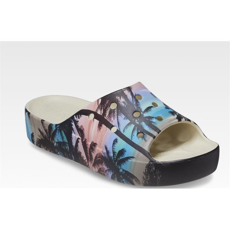 Trendovski Crocs Classic Platform Retro Resort Slide – lahki in udobni natikači z dvignjenim platform podplatom, ki dodajo moden, poletno-eleganten videz. Croslite™ material poskrbi za mehko blaženje in celodnevno udobje, odprt dizajn pa omogoča hitro obuvanje in zračnost. Idealni za sproščene poletne outfite, sprehode in dopust.