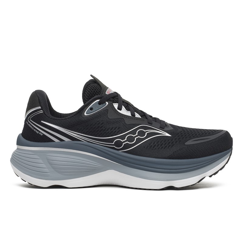 Maksimalno blažene in stabilne moške tekaške superge Saucony Hurricane 26 z novo peno incrediLUX in trpežnim podplatom XT-900.