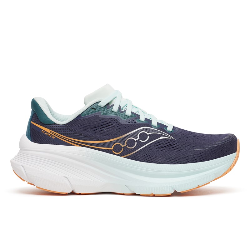 Ženske tekaške superge Saucony Guide 19 z blaženjem PWRRUN in tehnologijo CenterPath za stabilen, udoben in zanesljiv vsakodnevni tek.
