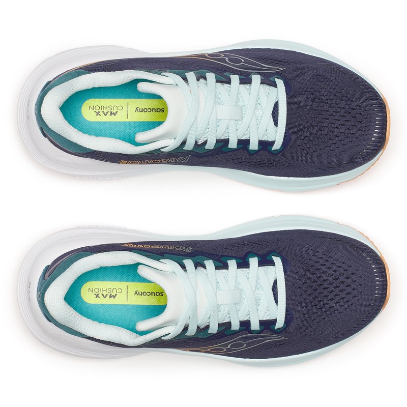 Ženske tekaške superge Saucony Guide 19 z blaženjem PWRRUN in tehnologijo CenterPath za stabilen, udoben in zanesljiv vsakodnevni tek.