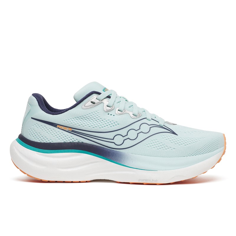 Vsestranske ženske tekaške superge Saucony Ride 19 z mehkim in odzivnim blaženjem PWRRUN  za vsakodnevni cestni tek.