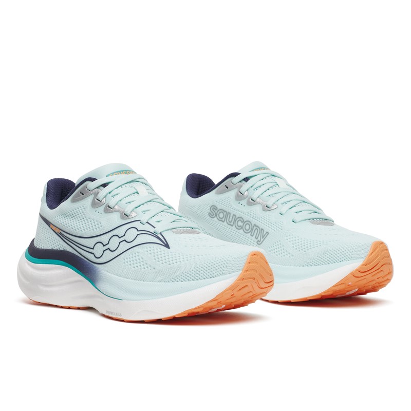 Vsestranske ženske tekaške superge Saucony Ride 19 z mehkim in odzivnim blaženjem PWRRUN  za vsakodnevni cestni tek.