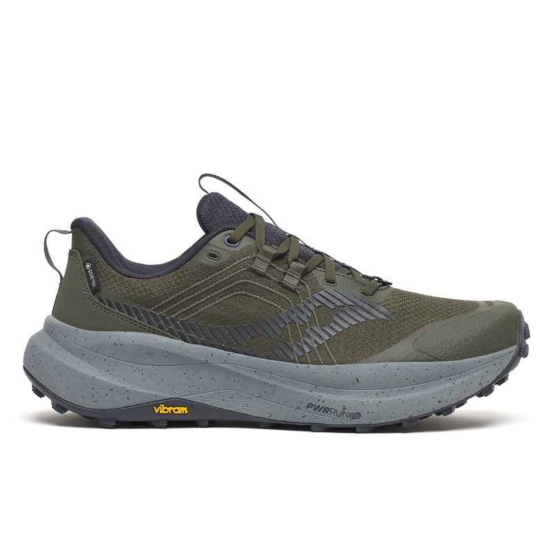 Vodoodporne moške trail superge Saucony Xodus Ultra 4 GTX z blaženjem PWRRUN PB in podplatom Vibram MegaGrip.