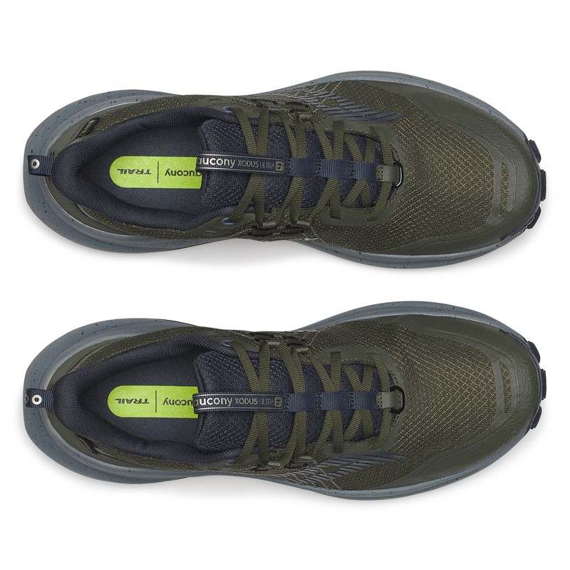 Vodoodporne moške trail superge Saucony Xodus Ultra 4 GTX z blaženjem PWRRUN PB in podplatom Vibram MegaGrip.