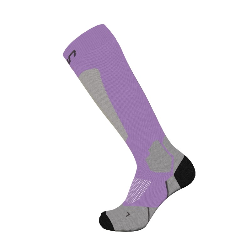 ELAN ALL MOUNTAIN ADVANCE ski socks in violet are designed for ultimate comfort and warmth. Merino wool provides exceptional thermal insulation, while targeted padding offers additional protection where it's most needed.