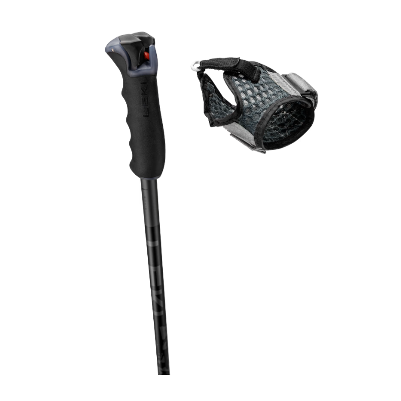 mučarske palice LEKI Detect S črne – Trigger S varnost, vrhunski oprijem in močan aluminij HTS. Idealne za zahtevne smučarje. Nakup v AS Sport Outlet!