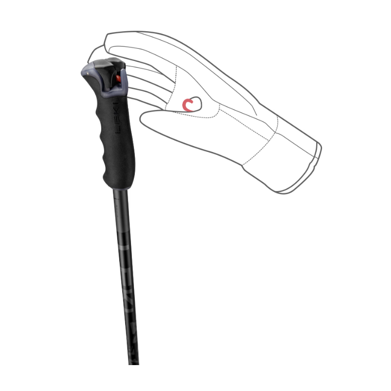 mučarske palice LEKI Detect S črne – Trigger S varnost, vrhunski oprijem in močan aluminij HTS. Idealne za zahtevne smučarje. Nakup v AS Sport Outlet!