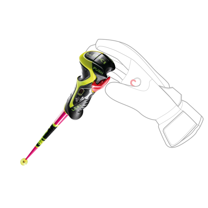 Smučarske palice LEKI WCR TBS SL 3D z aluminijem HTS 6.5, aerodinamično Airfoil obliko in Trigger 3D sistemom zagotavljajo maksimalno kontrolo, hitrost in udobje pri slalomu.