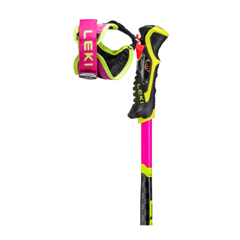 Smučarske palice LEKI WCR TBS SL 3D z aluminijem HTS 6.5, aerodinamično Airfoil obliko in Trigger 3D sistemom zagotavljajo maksimalno kontrolo, hitrost in udobje pri slalomu.